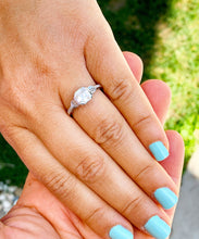 Load image into Gallery viewer, 14K White Gold Asscher Cut Forever One Moissanite Diamond Engagement Ring Bezel Set Bridal Wedding, Natural Diamonds, Anniversary 1.30ct