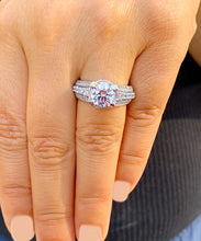 Load image into Gallery viewer, GIA/IGI Certified 14K White Gold Round Cut Diamond Engagement Ring Prong Bridal Wedding 3.50ctw F-VS2