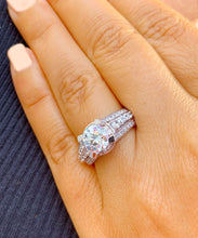 Load image into Gallery viewer, GIA/IGI Certified 14K White Gold Round Cut Diamond Engagement Ring Prong Bridal Wedding 3.50ctw F-VS2