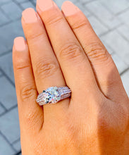 Load image into Gallery viewer, GIA/IGI Certified 14K White Gold Round Cut Diamond Engagement Ring Prong Bridal Wedding 3.50ctw F-VS2