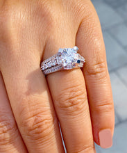 Load image into Gallery viewer, GIA/IGI Certified 14K White Gold Round Cut Diamond Engagement Ring Prong Bridal Wedding 3.50ctw F-VS2