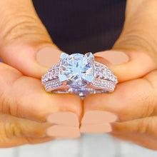 Load image into Gallery viewer, GIA/IGI Certified 14K White Gold Round Cut Diamond Engagement Ring Prong Bridal Wedding 3.50ctw F-VS2