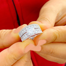 Load image into Gallery viewer, GIA/IGI Certified 14k Solid White Gold Round Cut Diamond Engagement Ring And Band Wedding, Anniversary Bridal Set 3.10ctw F-VS2