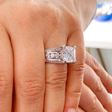Load image into Gallery viewer, BEAUTIFUL 6.50CT Women's 14k solid heavy white gold cushion cut forever one moissanite and natural round cut diamond engagement ring Wedding
