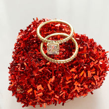 Load image into Gallery viewer, 14k Solid Yellow Gold Asscher Cut Forever One Moissanite and Natural Round Cut Diamond Engagement Ring And Band Wedding, Bridal 1.50ctw