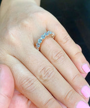 Load image into Gallery viewer, 14k Solid Rose gold round cut moissanite eternity band anniversary prong set, bridal, gift, ring, wedding, anniversry 5.00ctw