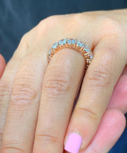 Load image into Gallery viewer, 14k Solid Rose gold round cut forever one moissanite eternity band anniversary prong set, bridal, gift, ring, wedding, anniversry 5.00ctw