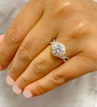 Load image into Gallery viewer, GIA/IGI Certified 2.00 Carat Women's 14k Solid White And Yellow Gold Round Cut Diamond Engagement Ring F-VS2