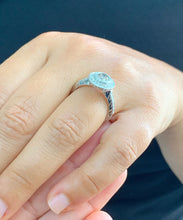 Load image into Gallery viewer, 14k Solid White Gold Round Forever One Moissanite And Diamond Engagement Ring And Bands Bezel Deco Bridal Wedding Halo 1.80ctW