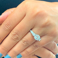 Load image into Gallery viewer, GIA/IGI Certified 14k Solid White Gold Round Cut And Baguettes Cut Diamond Engagement Ring Antique Deco 2.70ctw