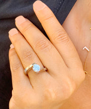 Load image into Gallery viewer, 14k Solid And Heavy White Gold Round Cut Moissanite Engagement Ring Tension Set, Propose, Anniversary, Large, Elegant Solitaire 1.20ctw