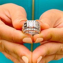 Load image into Gallery viewer, 14k White Gold Round Cut Diamond Engagement Ring Band Tension 1.20ct G-VS2 EGL USA