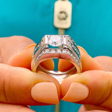 Load image into Gallery viewer, 14k White Gold Round Cut Diamond Engagement Ring Band Tension 1.20ct G-VS2 EGL USA