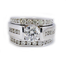 Load image into Gallery viewer, 14k White Gold Round Cut Diamond Engagement Ring Band Tension 1.20ct G-VS2 EGL USA