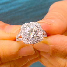 Load image into Gallery viewer, GIA/IGI Certified 14k Solid White Gold Round Cut Diamond Engagement Ring Halo Split Shanks 2.50cttw F-VS2