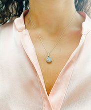 Load image into Gallery viewer, 14K Solid White Gold Round Cut Moissanite and Natural Diamonds Necklace Pendent 1.75ctw With Chain