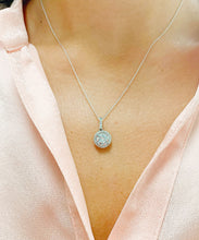 Load image into Gallery viewer, 14K Solid White Gold Round Cut Moissanite and Natural Diamonds Necklace Pendent 1.75ctw With Chain