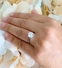Load image into Gallery viewer, GIA/IGI Certified Crown Set Style 14k Solid White Gold Round Cut Diamond Engagement Ring Six prong set, Solitaire 2.00ct F-VS2