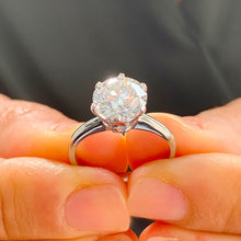 Load image into Gallery viewer, GIA/IGI Certified Crown Set Style 14k Solid White Gold Round Cut Diamond Engagement Ring Six prong set, Solitaire 2.00ct F-VS2