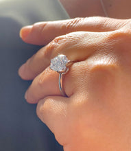 Load image into Gallery viewer, GIA/IGI Certified Crown Set Style 14k Solid White Gold Round Cut Diamond Engagement Ring Six prong set, Solitaire 2.00ct F-VS2