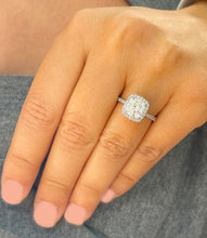 Load image into Gallery viewer, GIA/IGI Certified 14K Solid White Gold Cushion And Round Cut Diamond Engagement Ring Bridal Wedding Halo Propose 2.00ctw F-VS2