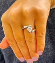 Load image into Gallery viewer, 14k Solid And Heavy White Gold Round Cut Moissanite Engagement Ring Tension Set, Propose, Anniversary, Classy 1.00ctw