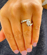 Load image into Gallery viewer, GIA/IGI Certified 14k Solid And Heavy White Gold Round Cut Engagement Ring Tension Set Solitaire 1.00ctw F-VS2