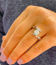 Load image into Gallery viewer, GIA/IGI Certified 14k Solid And Heavy White Gold Round Cut Engagement Ring Tension Set Solitaire 1.00ctw F-VS2
