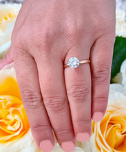 Load image into Gallery viewer, GIA/IGI Certified 14K Solid Rose Gold Round Cut Diamond Engagement Ring Six Prongs Style Solitaire 1.00ct F-VS2