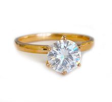 Load image into Gallery viewer, GIA/IGI Certified 14K Solid Rose Gold Round Cut Diamond Engagement Ring Six Prongs Style Solitaire 1.00ct F-VS2