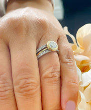 Load image into Gallery viewer, GIA/IGI Certified 14k Solid Yellow And White Gold Round Cut Diamond Engagement Ring And Two Bands Bezel Set Halo 2.50ctw F-VS2