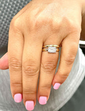 Load image into Gallery viewer, Elegant & Classy 14K Solid Yellow Gold Emerald Forever One Moissanite Ring And Band Solitaire Four Prong Setting Wedding Set 1.75ct