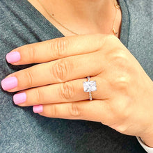 Load image into Gallery viewer, Stunning 3.80ct set in 14k solid rose gold radiant cut moissanite engagement ring solitaire, bridal set, wedding, anniversary
