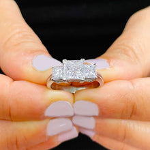 Load image into Gallery viewer, 14k Solid White Gold Princess Cut Forever One Moissanite Engagement Ring Wedding Bridal Anniversary 2.50ct