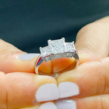 Load image into Gallery viewer, 14k Solid White Gold Princess Cut Forever One Moissanite Engagement Ring Wedding Bridal Anniversary 2.50ct