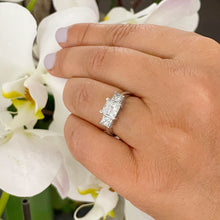 Load image into Gallery viewer, 14k Solid White Gold Princess Cut Forever One Moissanite Engagement Ring Wedding Bridal Anniversary 2.50ct