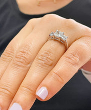 Load image into Gallery viewer, GIA Certified 14k Solid White Gold Princess Cut Engagement Ring Wedding Bridal Anniversary Three Stone Style 2.50ct F-VS2