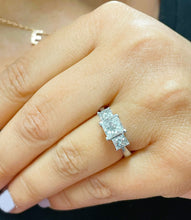 Load image into Gallery viewer, 14k Solid White Gold Princess Cut Forever One Moissanite Engagement Ring Wedding Bridal Anniversary 2.50ct