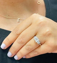 Load image into Gallery viewer, GIA Certified 14k Solid White Gold Princess Cut Engagement Ring Wedding Bridal Anniversary Three Stone Style 2.50ct F-VS2
