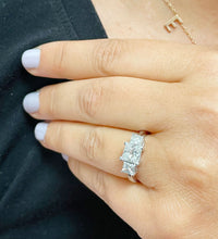 Load image into Gallery viewer, 14k Solid White Gold Princess Cut Forever One Moissanite Engagement Ring Wedding Bridal Anniversary 2.50ct