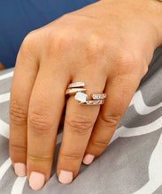 Load image into Gallery viewer, 14k Solid And Heavy Rose Gold Emerald Cut Moissanite Engagement Ring Deco Bridal Semi Tension Set 2.00ctw