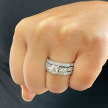 Load image into Gallery viewer, 14K Solid White Gold Round Cut Natural Diamond Engagement Ring And Two Bands Wedding Set 1.70ctw