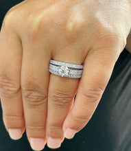 Load image into Gallery viewer, GIA/IGI Certified 14K Solid White Gold Round Cut Diamond Engagement Ring And Two Bands Wedding Set 2.00ctw F-VS2