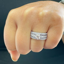 Load image into Gallery viewer, 14K Solid White Gold Round Cut Natural Diamond Engagement Ring And Two Bands Wedding Set 1.70ctw