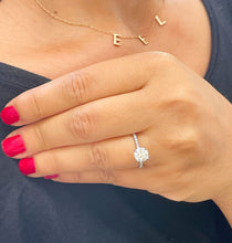 Load image into Gallery viewer, 14k Solid White Gold Round Cut Moissanite and Round Cut Natural Diamond Engagement Ring Wedding Anniversary 1.40ctw