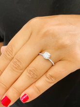 Load image into Gallery viewer, 14k Solid White Gold Round Cut Moissanite and Round Cut Natural Diamond Engagement Ring Wedding Anniversary 1.40ctw