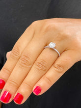 Load image into Gallery viewer, 14k Solid White Gold Round Cut Moissanite and Round Cut Natural Diamond Engagement Ring Wedding Anniversary 1.40ctw