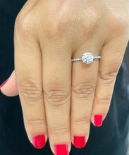Load image into Gallery viewer, 14k Solid White Gold Round Cut Forever One Moissanite and Round Cut Natural Diamond Engagement Ring Wedding Anniversary 1.40ctw