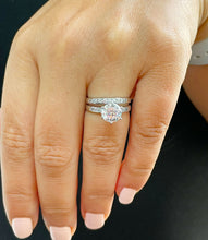 Load image into Gallery viewer, 14K Solid White Gold Round Cut Natural Diamond Engagement Ring And Band Set 1.60ctw
