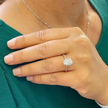 Load image into Gallery viewer, GIA/IGI Certified 14K Solid Rose Gold Cushion Cut And Round Cut Diamonds Engagement Ring Solitaire Four Prong set 2.25ctw F-VS2